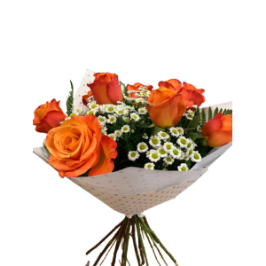 Букет роз с хризантемами. Photo 2